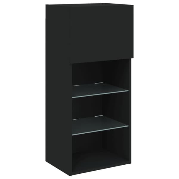 vidaXL TV-benk med LED-lys svart 40,5x30x90 cm