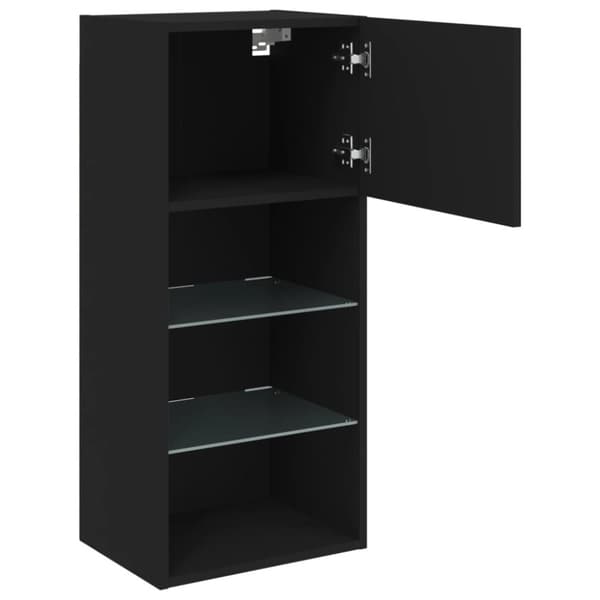 vidaXL TV-benk med LED-lys svart 40,5x30x90 cm