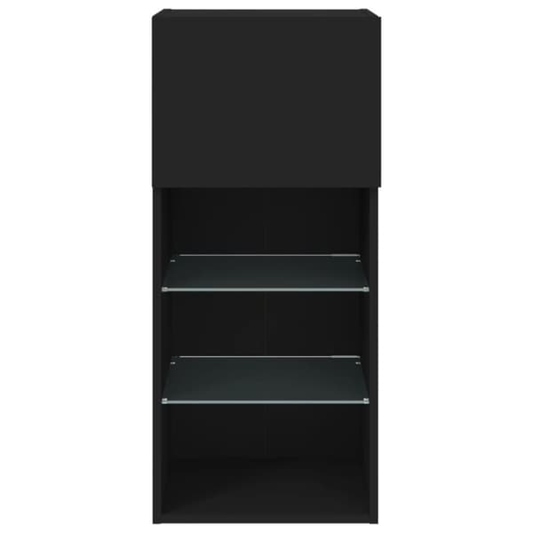 vidaXL TV-benk med LED-lys svart 40,5x30x90 cm