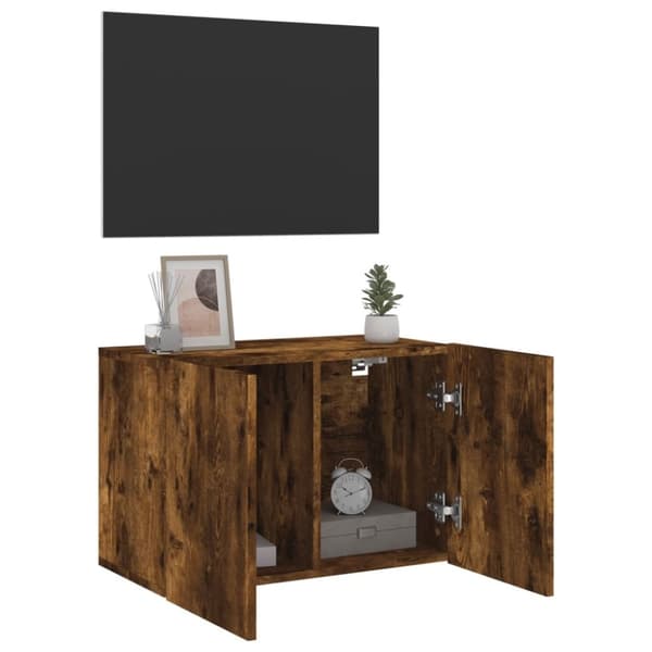 vidaXL væghængt tv-bord 60x30x41 cm røget egetræsfarve