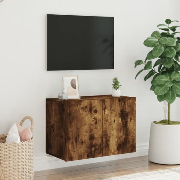 vidaXL væghængt tv-bord 60x30x41 cm røget egetræsfarve