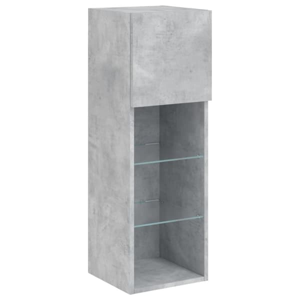 vidaXL TV-benk med LED-lys betonggrå 30,5x30x90 cm