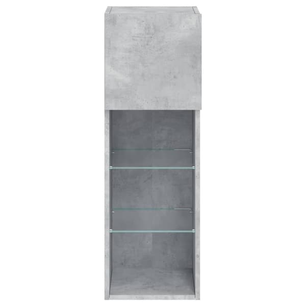 vidaXL TV-benk med LED-lys betonggrå 30,5x30x90 cm