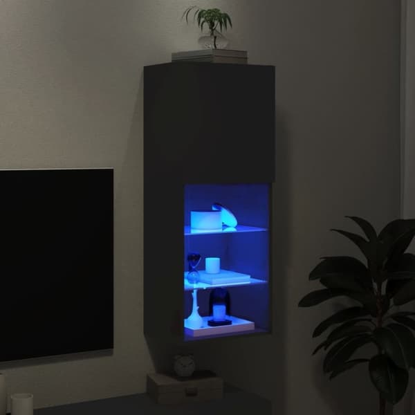 vidaXL TV-benk med LED-lys svart 40,5x30x102 cm