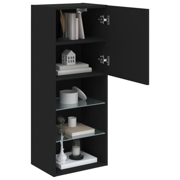 vidaXL TV-benk med LED-lys svart 40,5x30x102 cm