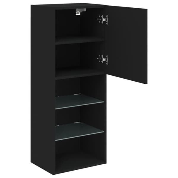 vidaXL TV-benk med LED-lys svart 40,5x30x102 cm