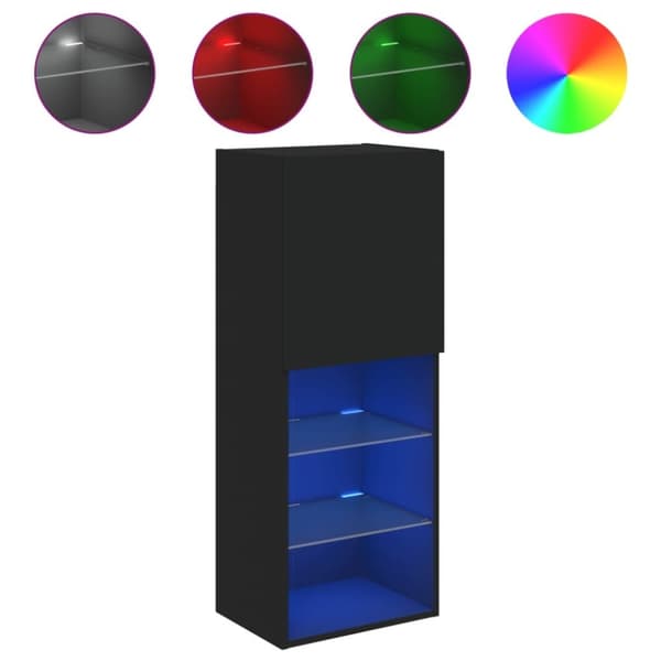vidaXL TV-benk med LED-lys svart 40,5x30x102 cm