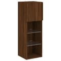 Miniatyrbilde 7 av 11: vidaXL TV-benk med LED-lys brun eik 30,5x30x90 cm