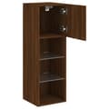 Miniatyrbilde 8 av 11: vidaXL TV-benk med LED-lys brun eik 30,5x30x90 cm