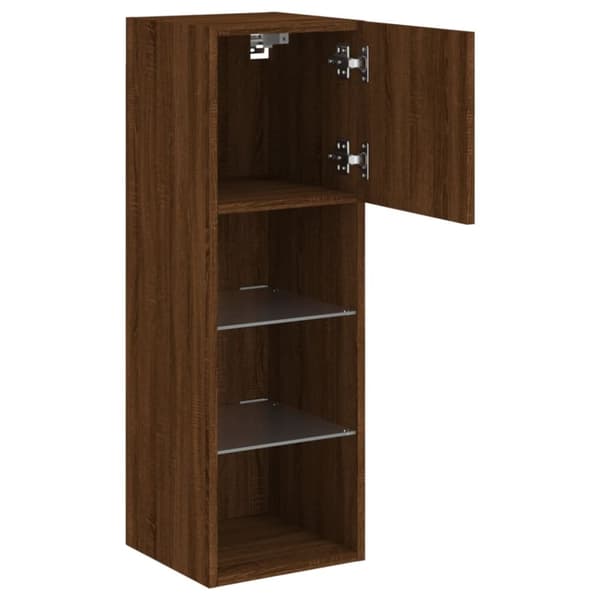 vidaXL TV-benk med LED-lys brun eik 30,5x30x90 cm