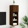 Miniatyrbilde 1 av 11: vidaXL TV-benk med LED-lys brun eik 30,5x30x90 cm