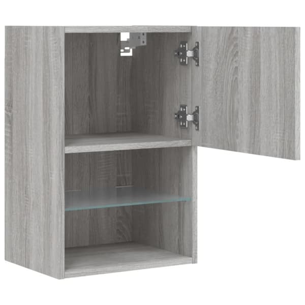 vidaXL TV-benk med LED-lys grå sonoma 40,5x30x60 cm