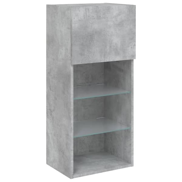 vidaXL TV-benk med LED-lys betonggrå 40,5x30x90 cm