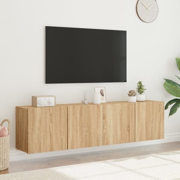 vidaXL Veggmonterte TV-benker 2 stk sonoma eik 80x30x41 cm