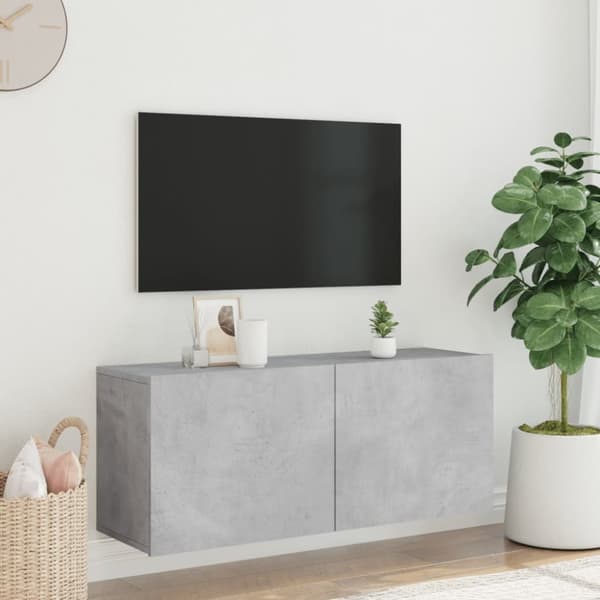 vidaXL væghængt tv-bord 100x30x41 cm betongrå