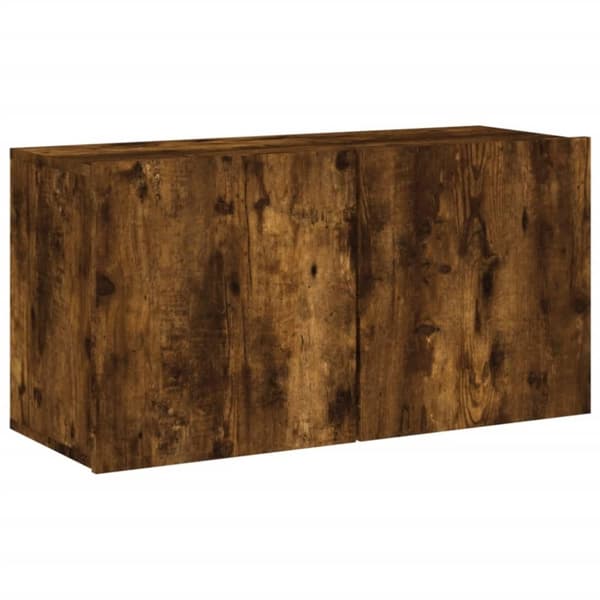 vidaXL Väggmonterad tv-bänk rökfärgad ek 80x30x41 cm