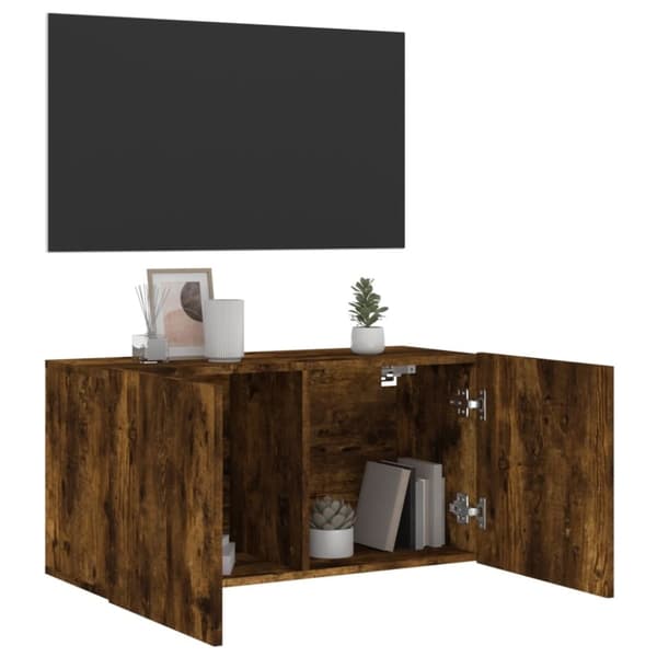vidaXL TV-kaappi seinäkiinnitettävä savutammi 80x30x41 cm