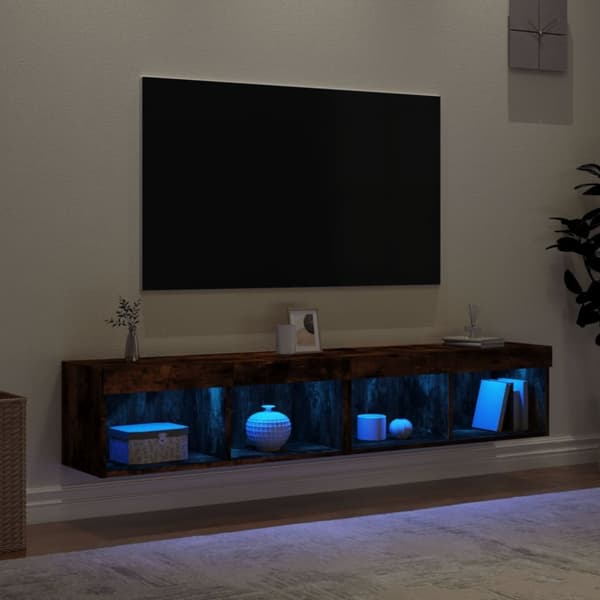 vidaXL TV-tasot LED-valoilla 2 kpl savutammi 80x30x30 cm
