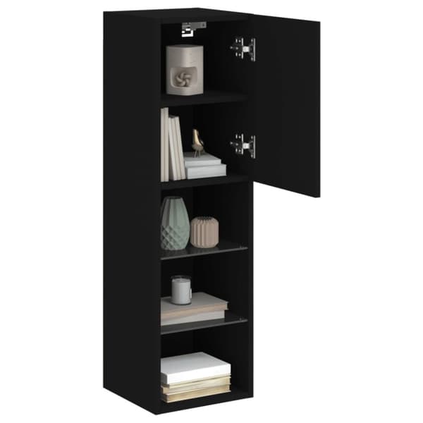 vidaXL TV-benk med LED-lys svart 30,5x30x102 cm
