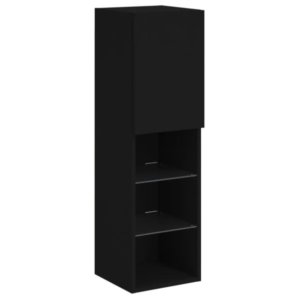 vidaXL TV-benk med LED-lys svart 30,5x30x102 cm