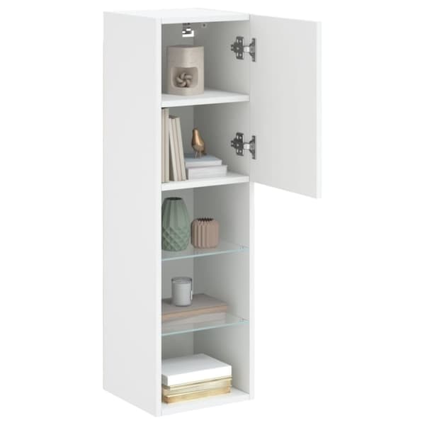 vidaXL TV-benk med LED-lys hvit 30,5x30x102 cm