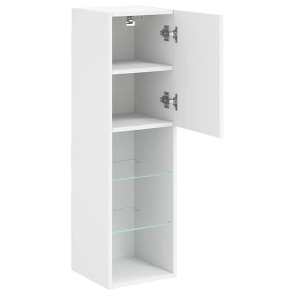 vidaXL TV-benk med LED-lys hvit 30,5x30x102 cm