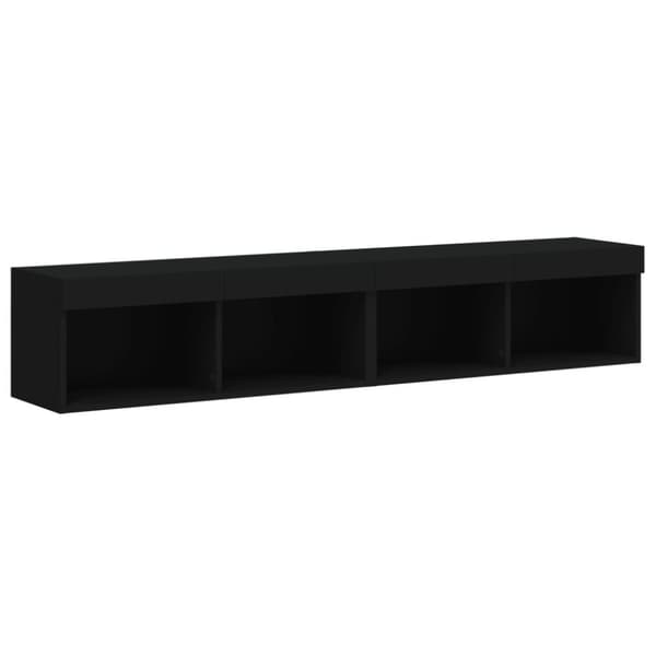 vidaXL TV-benker med LED-lys 2 stk svart 80x30x30 cm