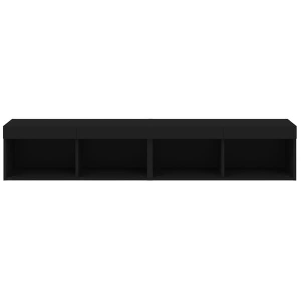 vidaXL TV-benker med LED-lys 2 stk svart 80x30x30 cm