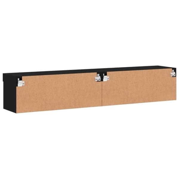 vidaXL TV-benker med LED-lys 2 stk svart 80x30x30 cm