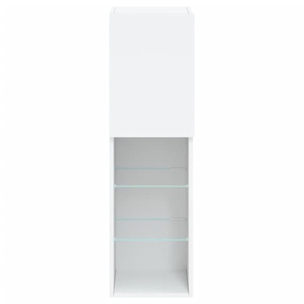 vidaXL TV-taso LED-valoilla valkoinen 30,5x30x102 cm