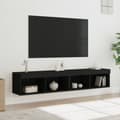 Pikkukuva 5 / 11: vidaXL TV-tasot LED-valoilla 2 kpl musta 80x30x30 cm