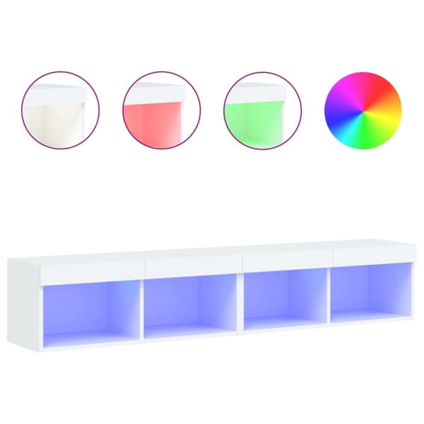 vidaXL tv-borde 2 stk. med LED-lys 80x30x30 cm hvid