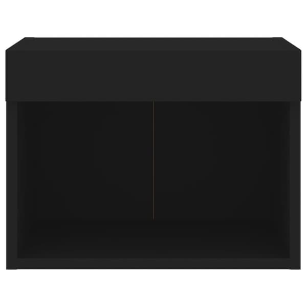 vidaXL Väggmonterade sängbord med LED-lampor 2 st svart