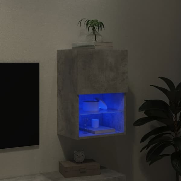 vidaXL TV-benk med LED-lys betonggrå 40,5x30x60 cm