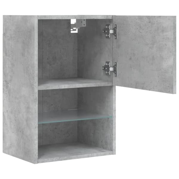 vidaXL TV-benk med LED-lys betonggrå 40,5x30x60 cm