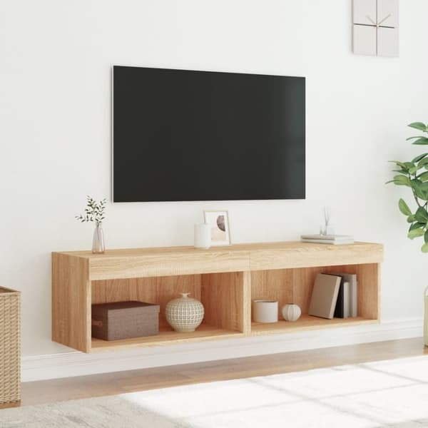 vidaXL TV-benk med LED 2 stk sonoma eik 60x30x30 cm