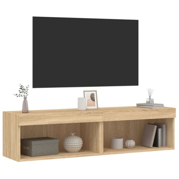 vidaXL TV-benk med LED 2 stk sonoma eik 60x30x30 cm