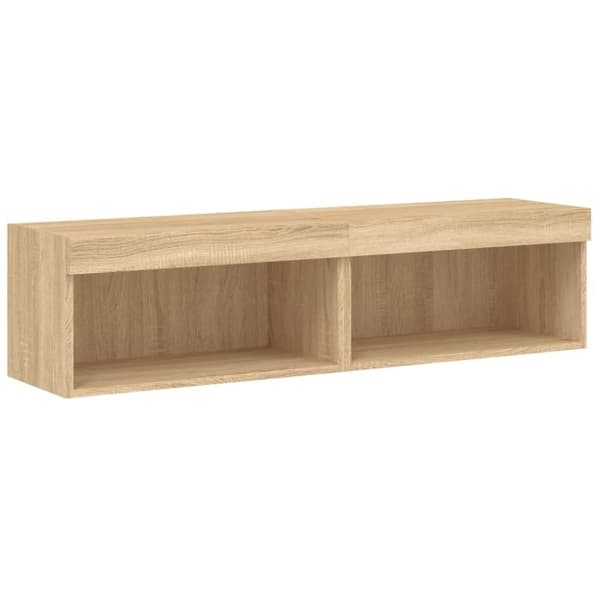 vidaXL TV-benk med LED 2 stk sonoma eik 60x30x30 cm
