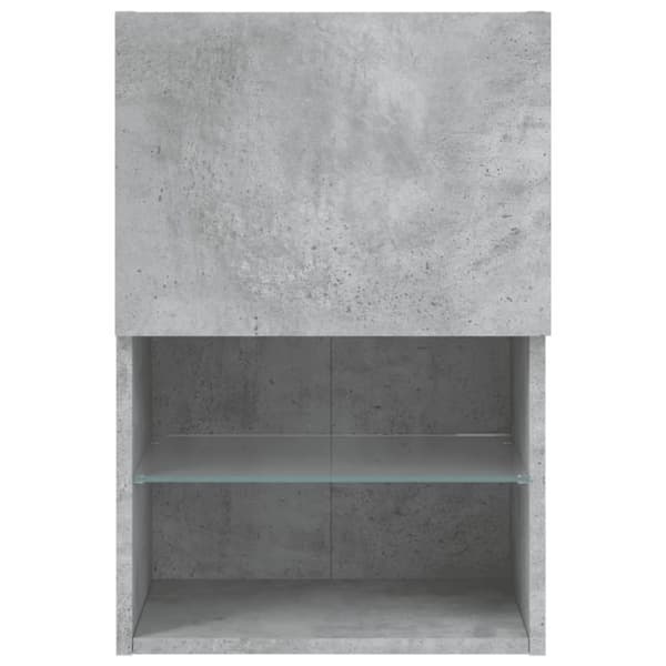 vidaXL sengebord med LED-lys 40,5x30x60 cm betongrå