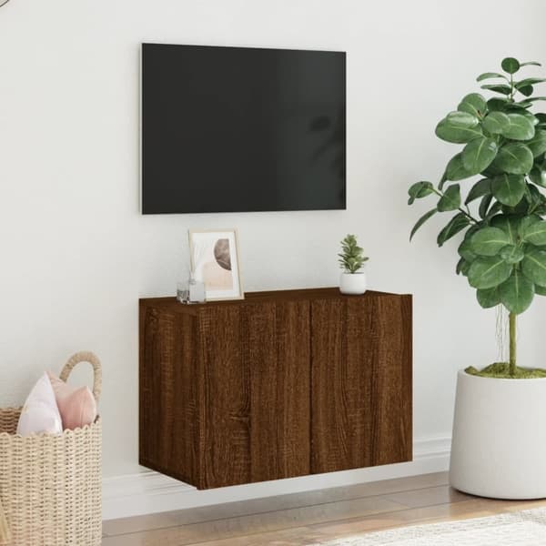 vidaXL Väggmonterad tv-bänk brun ek 60x30x41 cm