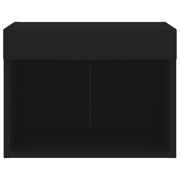 vidaXL Väggmonterade sängbord med LED-lampor 2 st svart