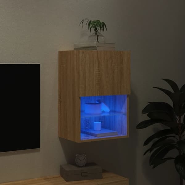 vidaXL tv-bord med LED-lys 40,5x30x60 cm sonoma-eg