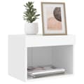 Miniatyrbild 5 av 11: vidaXL Väggmonterade sängbord med LED-lampor vit