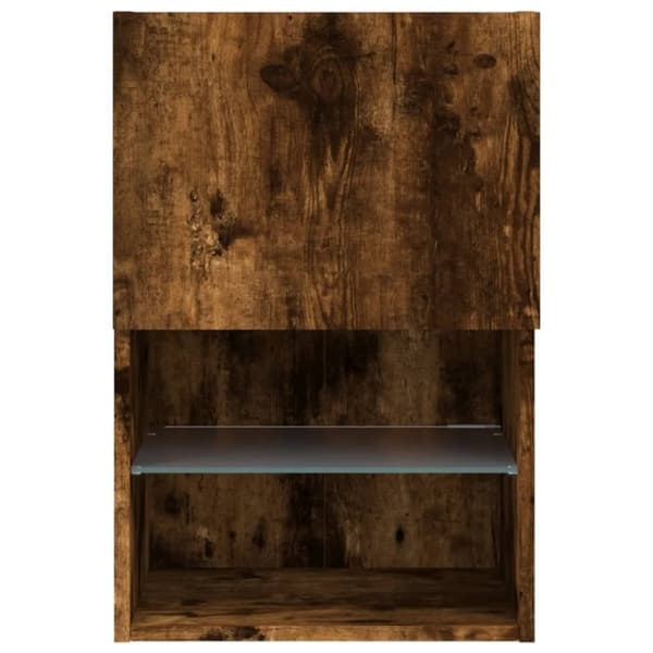 vidaXL TV-benk med LED-lys røkt eik 40,5x30x60 cm