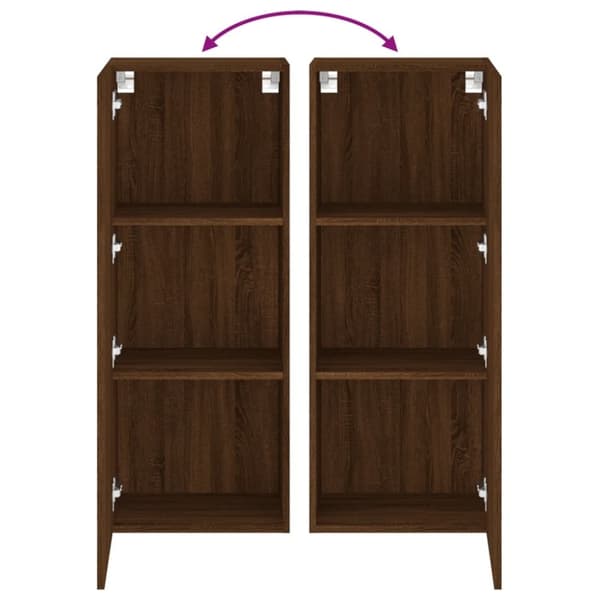 vidaXL Vegghengt TV-benk brun eik 40,5x30x102 cm konstruert tre