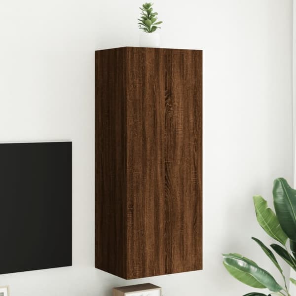 vidaXL Vegghengt TV-benk brun eik 40,5x30x102 cm konstruert tre
