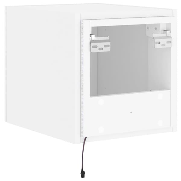 vidaXL Väggmonterad tv-bänk LED vit 30,5x35x30 cm