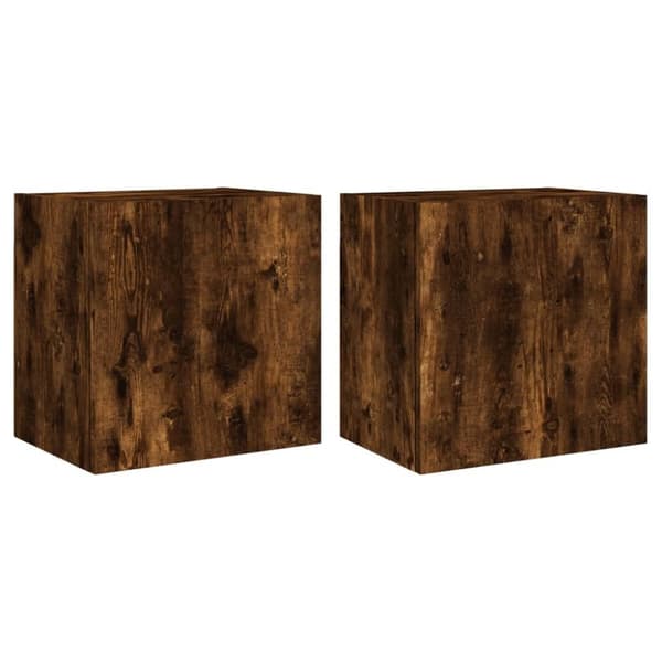 vidaXL Vegghengte TV-benker 2 stk røkt eik 40,5x30x40cm konstruert tre