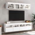 Miniatyrbilde 6 av 11: vidaXL Vegghengt TV-benk med LED hvit 80x30x40 cm