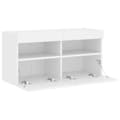 Miniatyrbilde 8 av 11: vidaXL Vegghengt TV-benk med LED hvit 80x30x40 cm